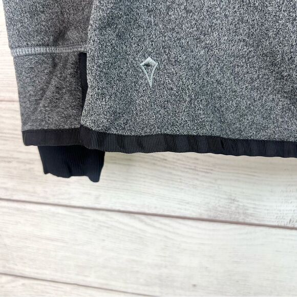 Ivivva Lululemon Girls Big Business Asymmetric Wrap Jacket Size 12 Gray Fleece - Picture 11 of 14